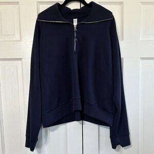 SPANX® AirEssentials Half Zip and Wide Leg Pant Set 2X XXL Navy